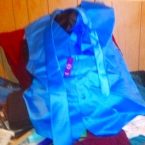 Able blue vest with tie and pocket square